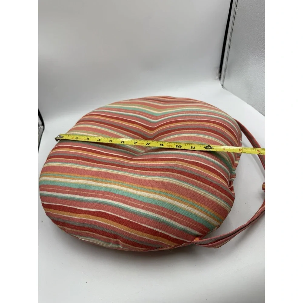 Bistro Chair Cushions Set of 4 Round Outdoor Cushions Water Resistant W/ Ties